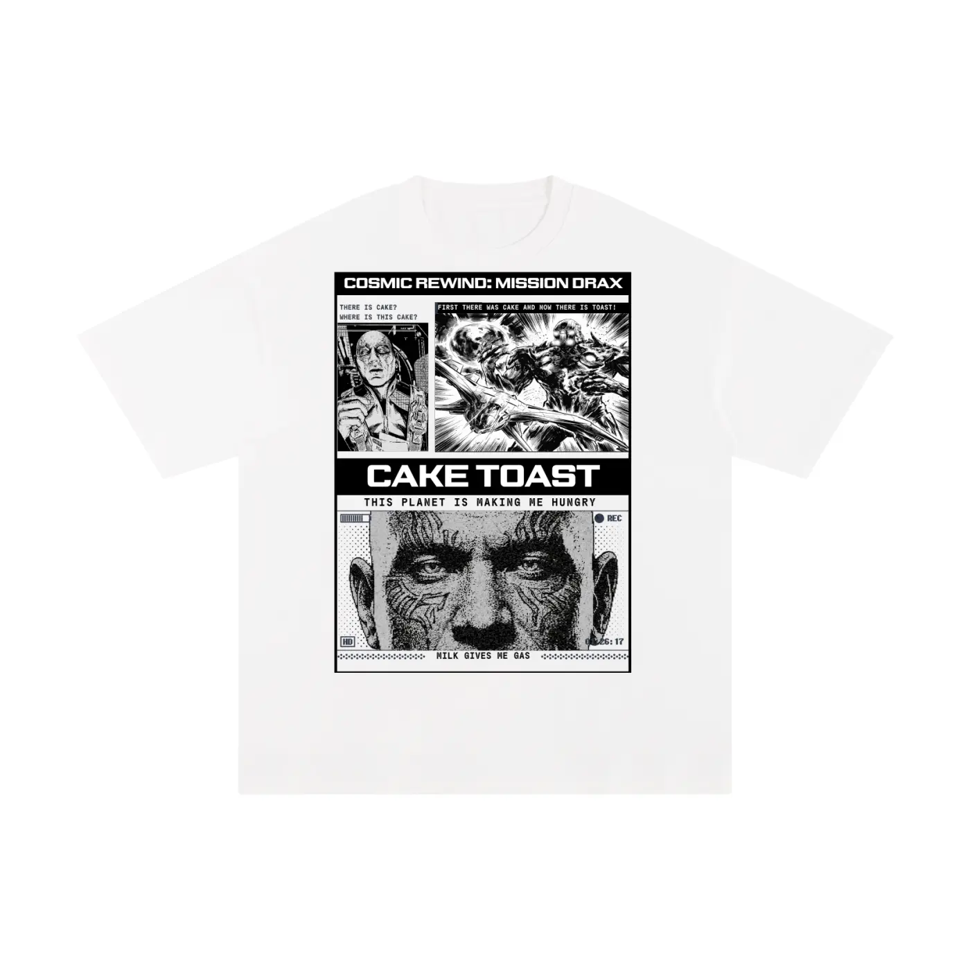 Cosmic Rewind Mission Drax T-Shirt movie tee Retro Washed Unisex Vintage Graphic Oversized Heavyweight Cotton T-Shirts Soft