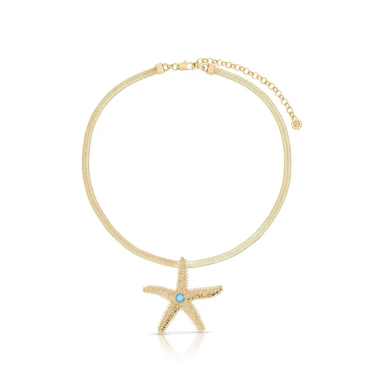 Gold starfish necklace