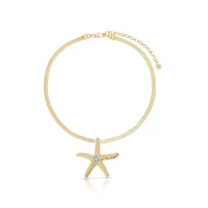 Gold starfish necklace