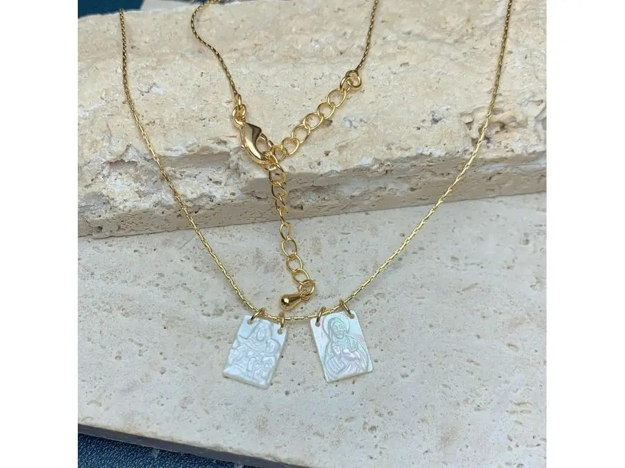 Jesus and Virgen De Mary Scapular Necklace Scapular Necklace