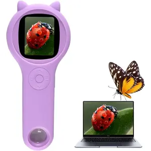 Microscope, Digital Microscope,Holding Magnifying Glasses,2'' IPS Eye-Protecting Screen,2 MP,4 Zoom Buttons,500x Magnification,8 LED Lights,Christmas,Birthday,Edu Gifts.