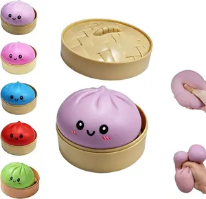 Giant Glitter Dumpling, Giant Dumpling Squishy, Mega Rainbow Dumplings, Cute Anxiety Relief Fidget Toy, Soft Squeeze Decompression Dough for Adults (Purple)