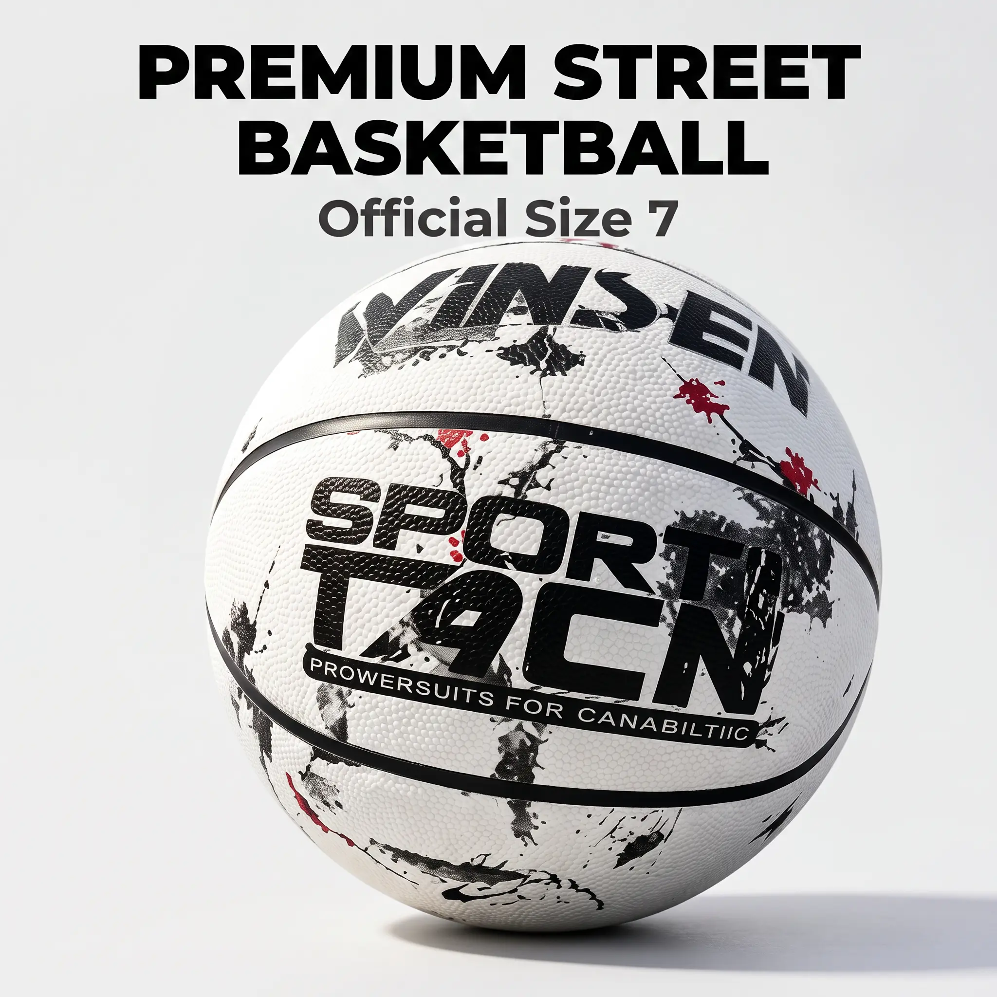 Size 7 Graffiti PU Basketball, Anti-Slip Durable Street Ball for Indoor & Outdoor Play, Great Gift for Teens, Adults and Basketball Players