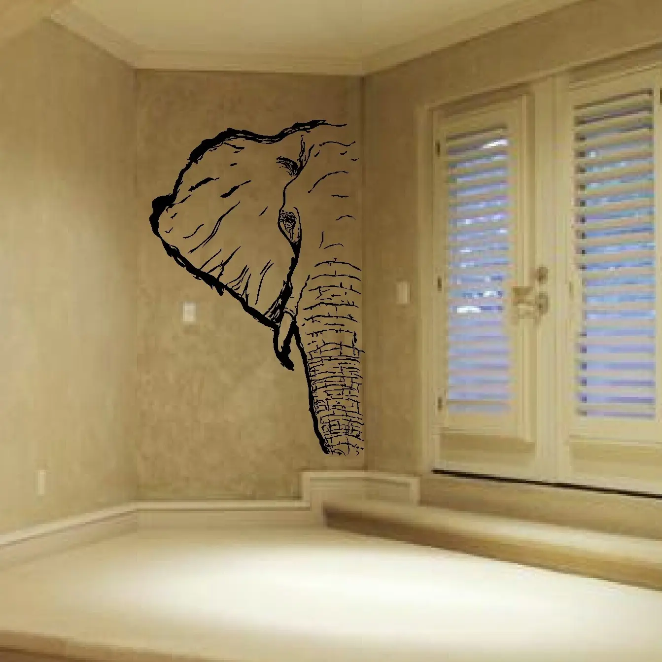Elephant Vinyl Wall Decor Sticker