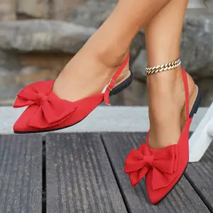 Adjustable Ankle Strap Flats for Women Fashion Pointed Toe Slingback Sandals Comfortable Casual Dress Shoes Womens Back Strap Flat Sandals