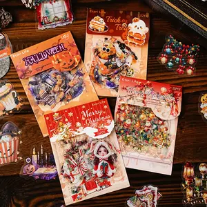 30 Sheets Pet Sticker Pack, Sticker Haul, Halloween & Christmas Theme, Multi-Scene Decoration, Stationery Bottle Decor, 2 Styles X 15 Sheets