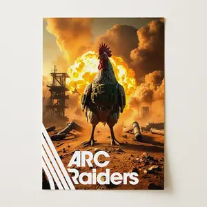 [ GAMING POSTER SALES UPTO 50%]ARC Raiders Scrappy Poster Loot Raid Wall Art Gaming Room Décor, Mech & Battlefield Poster, Futuristic Gaming Room Ar