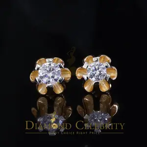 Diamond Celebrity’s 925 Silver Moissanite 1.00ct Buttercup Stud Earrings for Men and Women