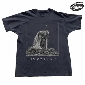 The Vintage Dark Knight Meme Comfort Color Shirts, Tummy Hurts Funny Medieval Knight T-Shirt, Game For Merch, Gift for Men, Gift for Women, Crew Neck T-shirt, Trending T-shirt
