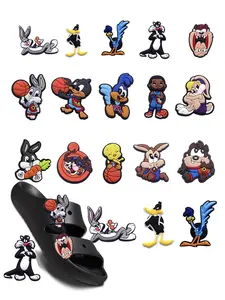 15-Piece Rabbit Basketball PVC Cartoon Characters DIY Shoe Charms, Shoe Decoration, Decorative Shoes Classic Sandals, Family Children Christmas Party Birthday Gift