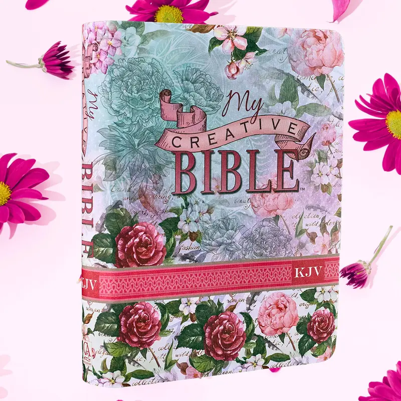 Silky Floral Printed KJV Study Bible, Creative Edition for Religious & Philosophical Study, Study Bible Kjv