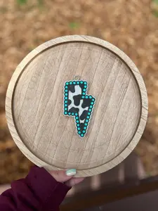 Turquoise Lightning Cow print Freshie