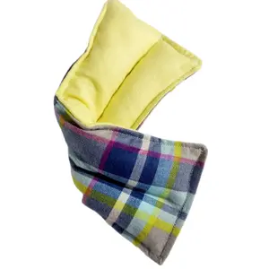 Plaid therapeutic heating-cooling eye bag, rice bag, migraine relief, headache relief, heat pad, cold pack