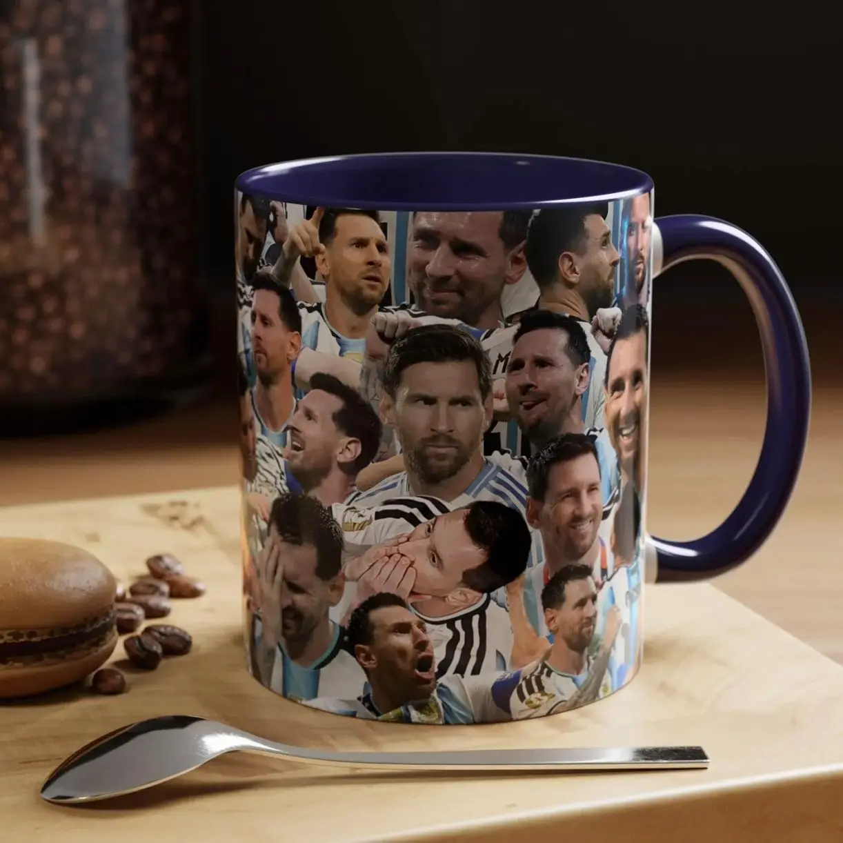 Lionel Messi Photo Collage Mug, Lionel Messi Design Accent Ceramic Mug, (11oz)