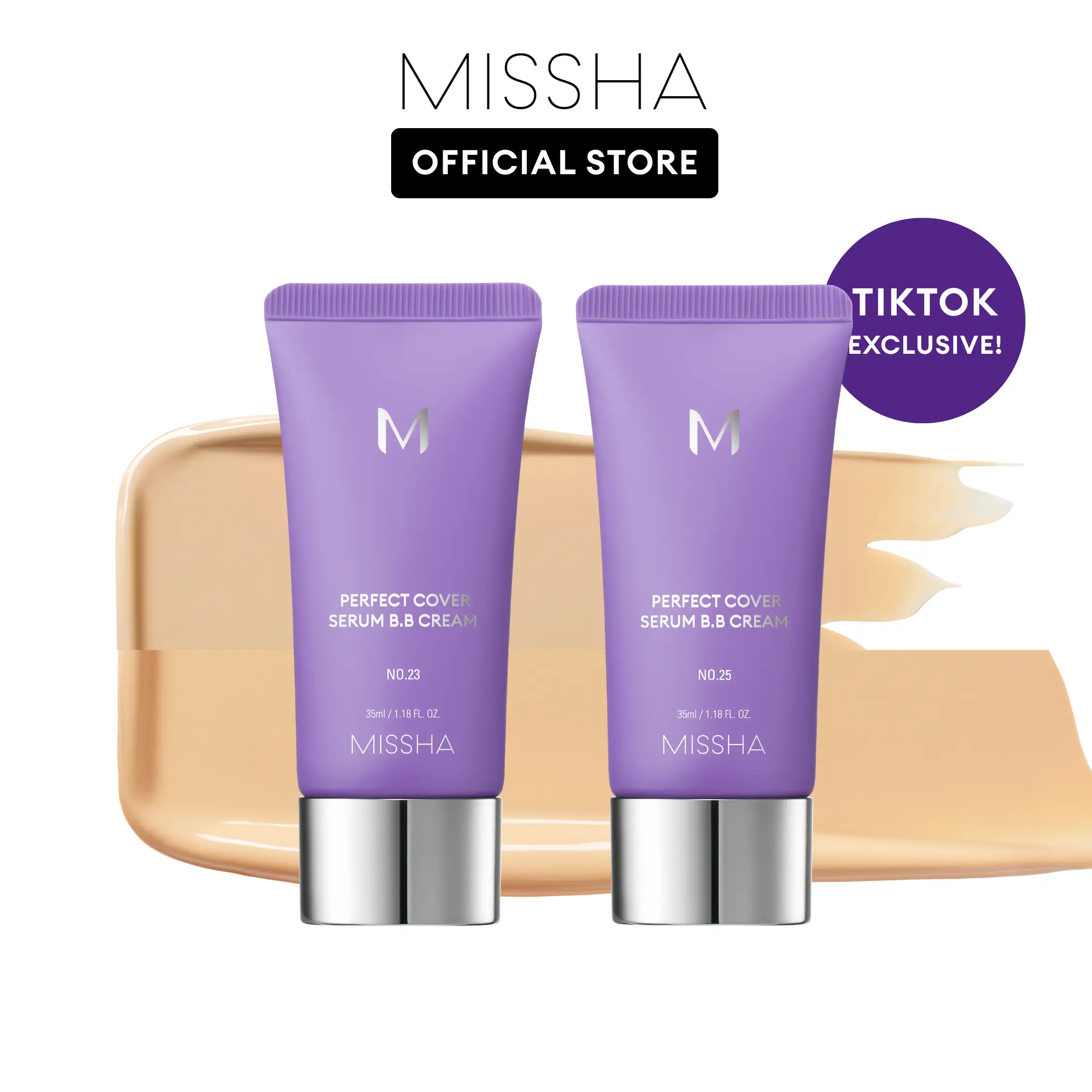 #23 Natural Beige + #25 Warm Beige