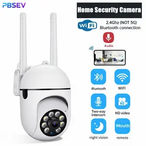 PBSEV Security Cameras for Home, 1080P HD 360 Full View Indoor Camera with Color Night Vision, Motion Detection & Two-Way Audio, Bluetooth & WiFi Connection, Wall CCTV No Trace Install 1pc（NOT 5G)）