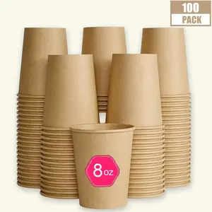 50/100pc 8oz disposable paper cup, Disposable Cups, suitable for coffee, beverages, cold drinks, juice and tea.  It is perfect for office family gatherings, picnics, barbecues, trips, weddings, holidays and daily use
