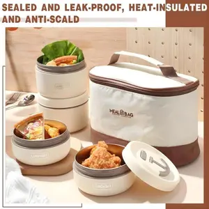 Stainless Steel Bento Lunch Box Set with Insulated, Lightweight Bag - 4 Stackable, Leakproof Food Containers, 74 oz Large Capacity Tiffin for Work & Travel