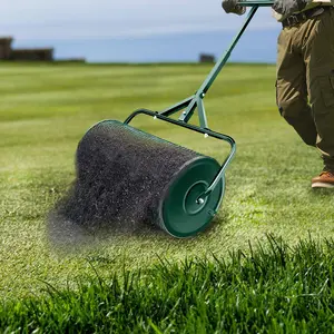 Compost Spreader, Durable Lawn Roller, Manure Spreader with Upgrade T Shaped Handle,Top Soil Spreader for Lawn and Garden Care Manure Spreaders Roller