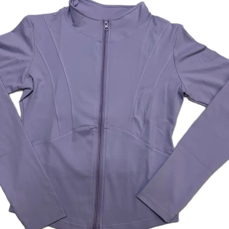 MAGDALENA Long Sleeve Sports Jacket for Women - Versatile Activewear with Zipper Closure, V-Neck, Comfortable Fit for Fitness and Yoga