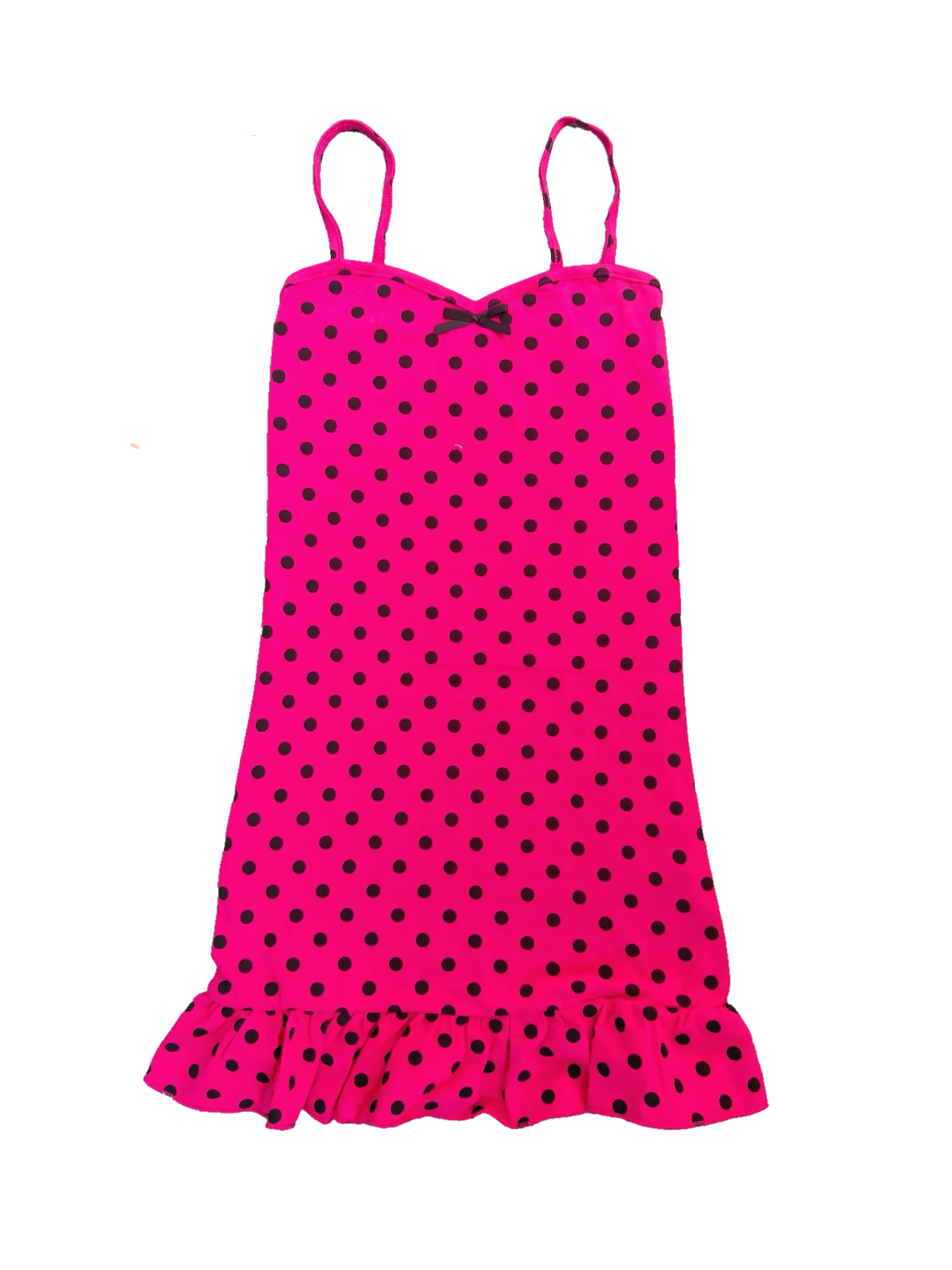 Pink Polka Dot Dress Strappy Dress Goth Cute Mini Cotton Printed Kawaii Twee Trendy