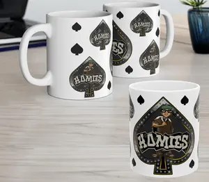 Homies, Chicano Cholo 90s gifts, Lil homies, Homies Mugs, 90s style Chicano mugs, cholo, Chicana cups, chola style, vato, lowrider, street, custom mugs, 90s style gifts Classic Drinkware Stylish Retro