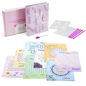 100 Envelopes Money Saving Binder A5+Purple