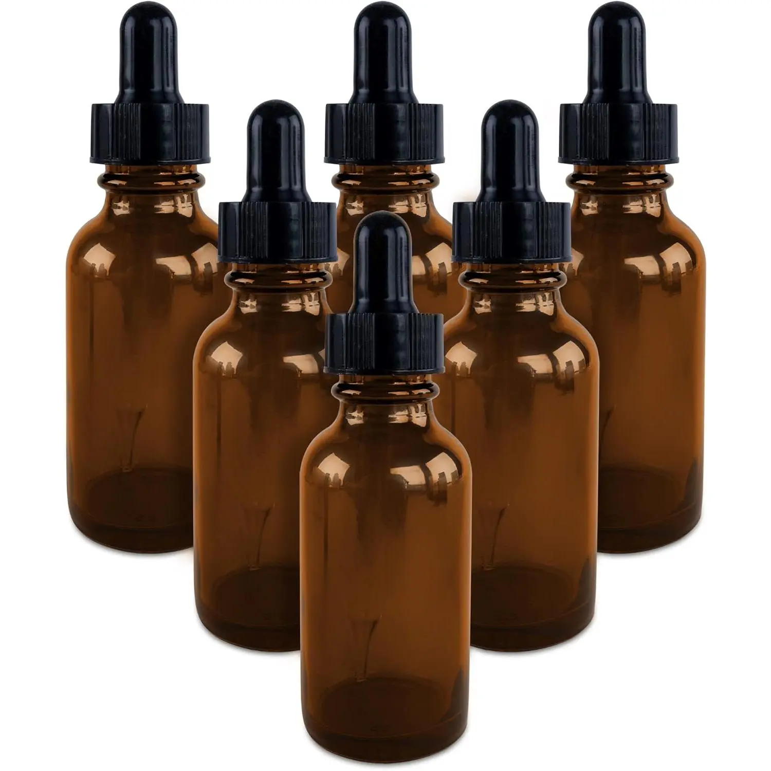 1o Glass Bottles with Glass Eye Dropper Dispenser for Essential Oils, Kitchen Tools, Chemistry Lab ,  & Perfumes (6 Pack) (Cobalt Blue) (Brown)