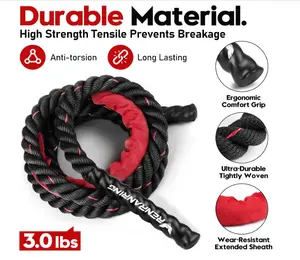Weighted Jump Rope for Men and Women, 3lb 4lb 5lb Adult Heavy Skipping Rope, Jumprope for Fitness,Workout Equipment, Fitness Equipment for Home Gym Exercise,Improve Strength and Building Muscle