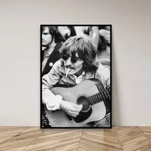 George Harrison Playing Guitar Movie Poster, Wall Art Film Print, Art Poster for Gift, Home Decor Poster, (No Frame)