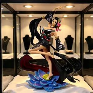 One Piece Wano Kuni Nico Robin Collectible, Figure with Lotus Base，Nico Robin Kimono Form Figure,Nico Robin Wano Collectible Statue, Anime Figure for Fans