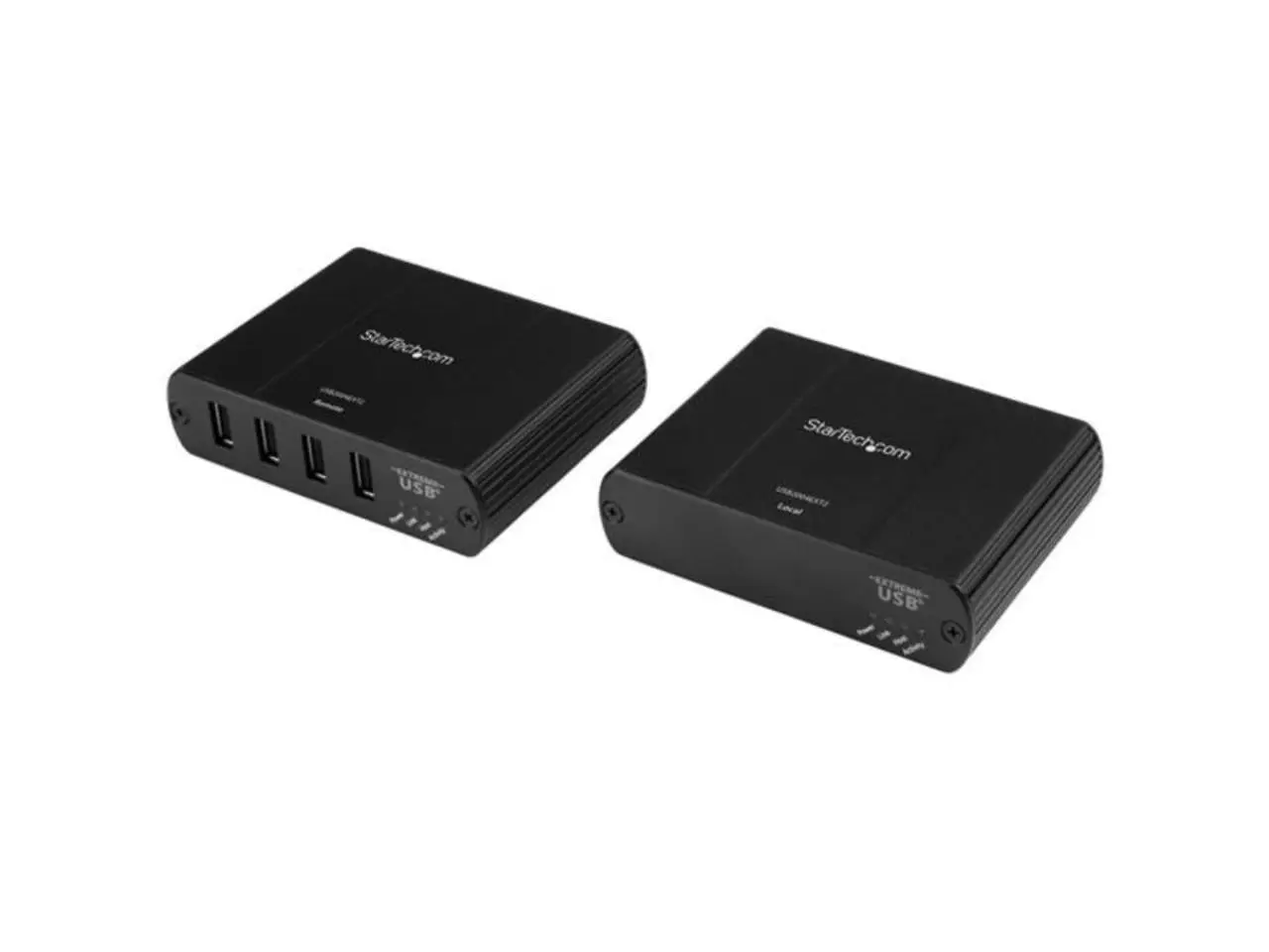 Startech USB2004EXT2NA 4-Port Aluminum Rugged Metal USB 2.0 Extender - Network Switch, PoE Component with Ethernet LAN Cable, PoE Splitter, External Power, Up to 500 mA Power, Long Reach, Backward Compatible with Legacy USB 1.0