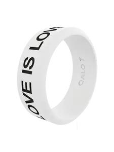 Black Modern Silicone Ring, Love is Love Design, Show Your Pride Accessory for Supporting Lesbian, Gay, Bisexual, Transgender, Queer, Questioning Young People