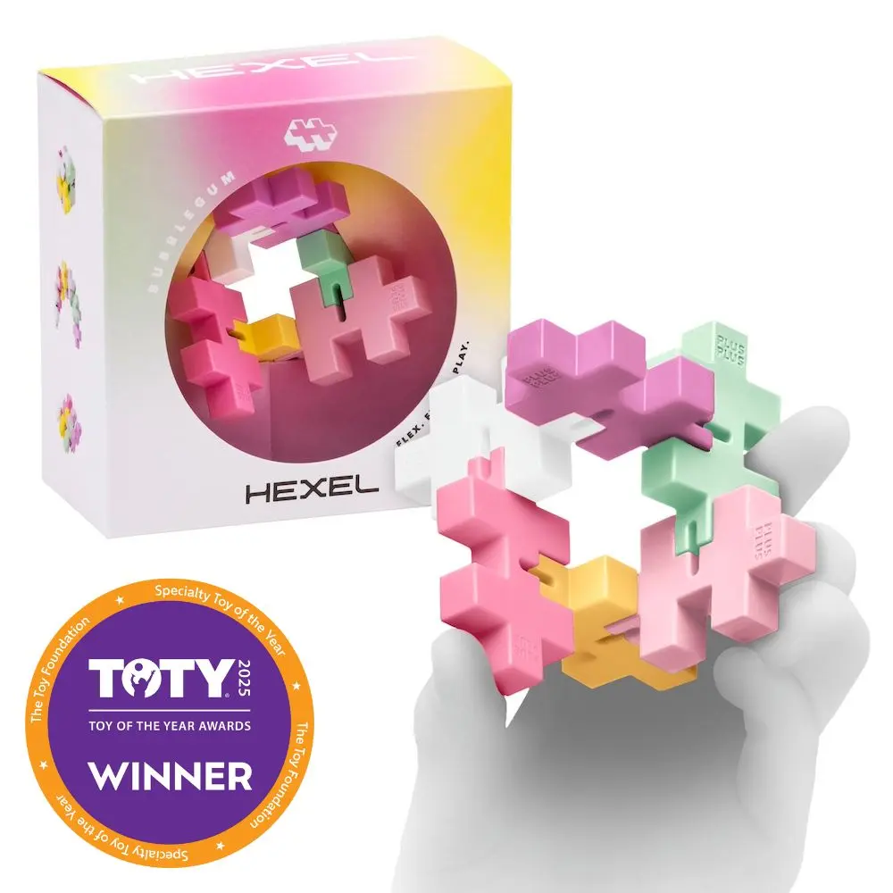 HEXEL Spectrum Connectable Fidget Toy - 2025 Toy of the Year Award Winner, Colorful Plus-Plus Option for 3-10 Year Fidget Fans, Supports Mini Shape Building & Creative Play