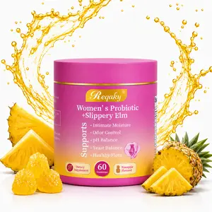 Her Juicy Feminine Probiotics Gummies- All in One Solution with Slippery Elm and Prebiotics&Lactobacillus Probiotic Blend for Women’s pH Balance and Dryness - Hawaiian Pineapple Gummies 60 Count probiotics women Healthcare Dietary