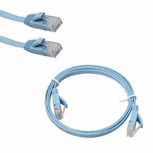 FLAT Ethernet CAT6 Network Cable Patch Lead RJ45 Blue 3FT