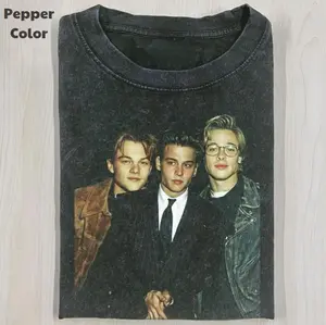 Funny Character Vintage Graphic Tee, Leonardo DiCaprio X Brad Pitt X Johnny Depp T-Shirt, Unisex Meme Cringe Funny Shirt, Gift, Menswear Womenswear Streetwear Cotton Comfort