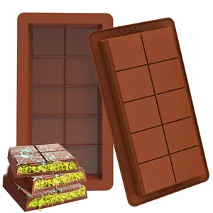 2-Pack Dubai Chocolate Mold, Makes 8-Inch Chocolate Bars, Reusable and Easy to Clean, Ideal for Heartfelt Chocolates, Energy Bars, Large Candy Bars