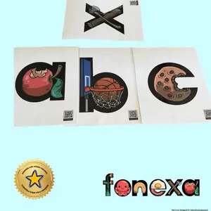 Fonexa Large Cards with Sounds & Movements Learn Letter Sounds Fast for Early Readers & ELL Students QR Code Videos Included Perfect for Spanish Speaking Families