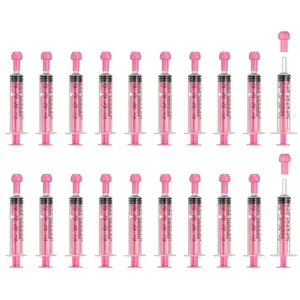PETAXCELL Feeding Syringes with Cap, Plastic Syringes for Liquid Pet Feeding Measuring Tool No Needle 5ml, (Pink, 20pcs), Intended for Dog / Cat / Rabbits / Small Animal / Scientific Lab