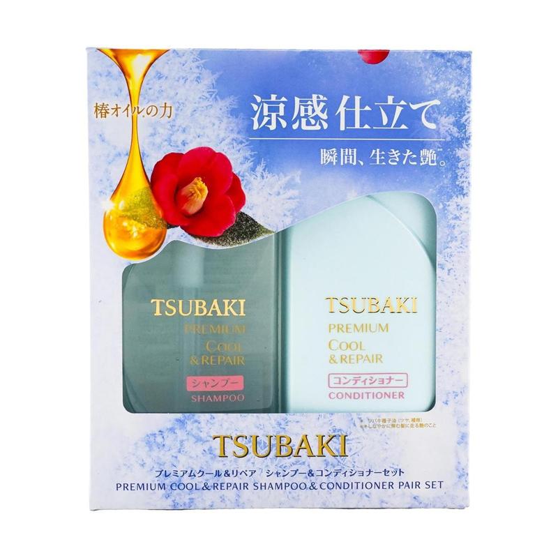 SHISEIDO Tsubaki Silky Smooth Shampoo and Conditioner Set 15.2 oz x 2 - Oil Control Anti-Itch Summer Edition