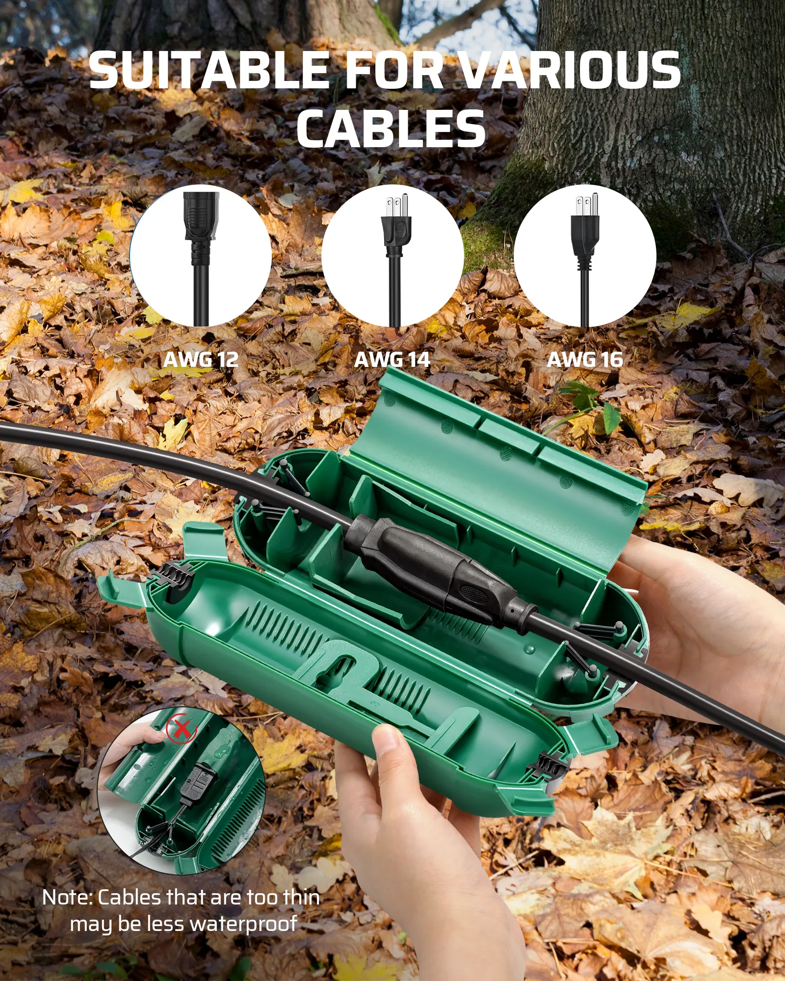 Dewenwils Waterproof Electrical Junction Box, IP44 Rated, 4 Locking Clasps, Easy Installation, Fits Multiple Wire Gauges, Indoor & Outdoor Use