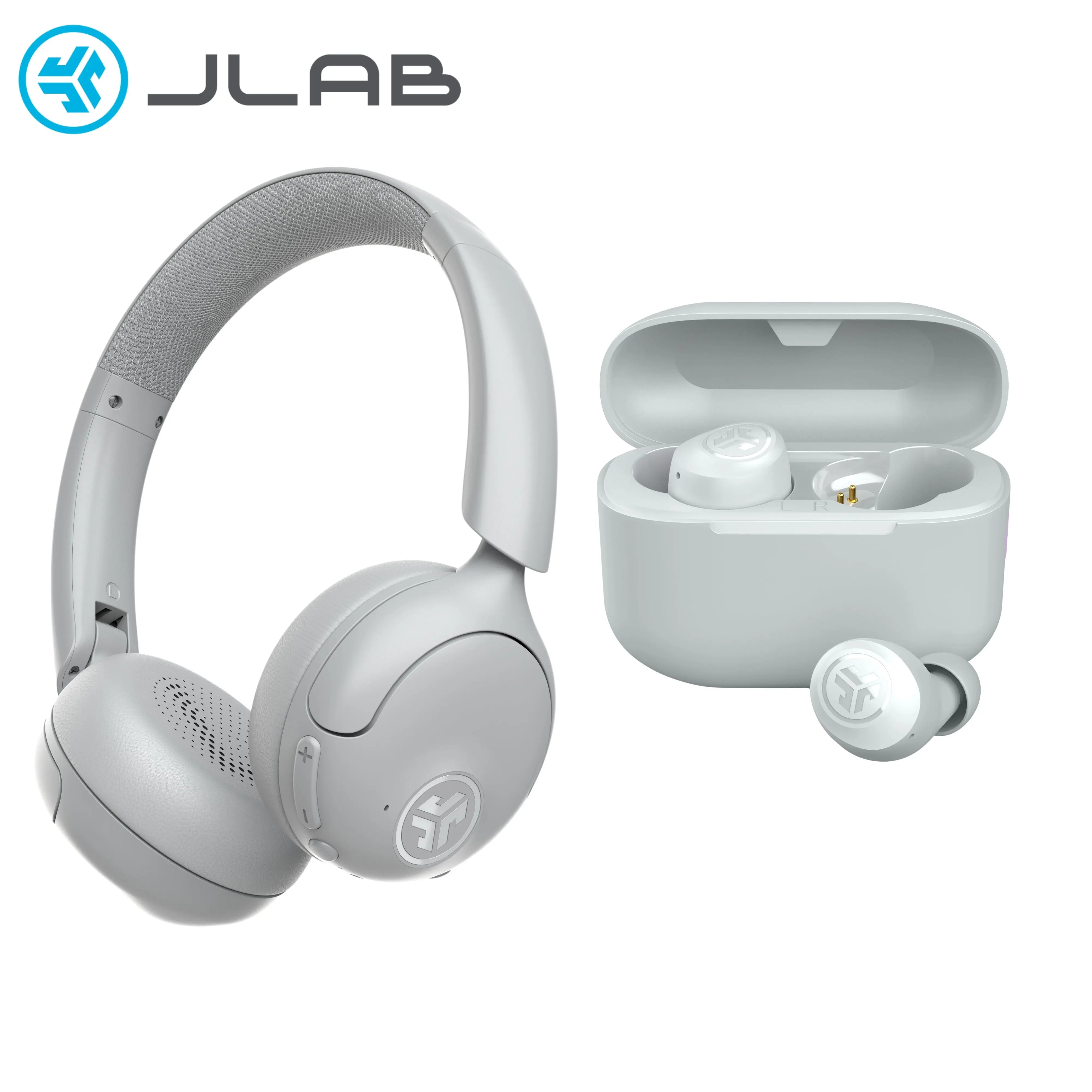 JLab Go Lux ANC Over Ear Headphones + Go POP+ True Wireless Earbuds Bundle | Noise Canceling Bluetooth 70Hr + 35Hr Playtime IPX4