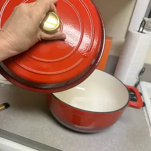 ROVSUN Enameled Cast Iron Round Dutch Oven, 5/6/7.5QT Pot with Lid &Dual Handles with Silicone Gloves,Oven Safe up to 500°F, Heavy-Duty Pre-Seasoned Cookware for Bread Baking, Braising, Stews, Roasting,TikTokShopBlackFriday SpringStatements