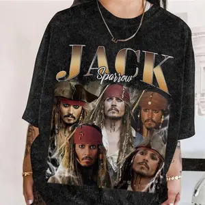 Jack Sparrow Heavy Weight Shirt, Vintage Jack Sparrow Oversize Shirt, Captain Jack Sparrow Homage Shirt, Pirates of the Caribbean Shirt