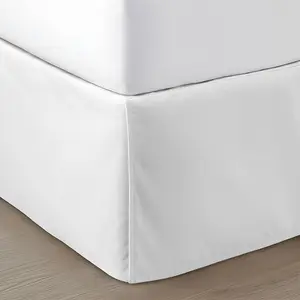 Bedding 10 inch Drop Bed Skirt King Size - Platform Style with Secure Fit, Classic Tailored Look, Elegant Pleated Style Dust Ruffle, Split Corners, Wrinkle Resistant Microfiber - White