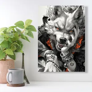 Werewolf Pattern Canvas Wall Art, Canvas Poster without Frame, Modern Art Home Decor for Living Room, Bedroom, Kitchen & Restaurants Decor