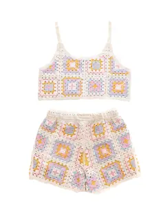 Granny Square Crochet Short and Top Set