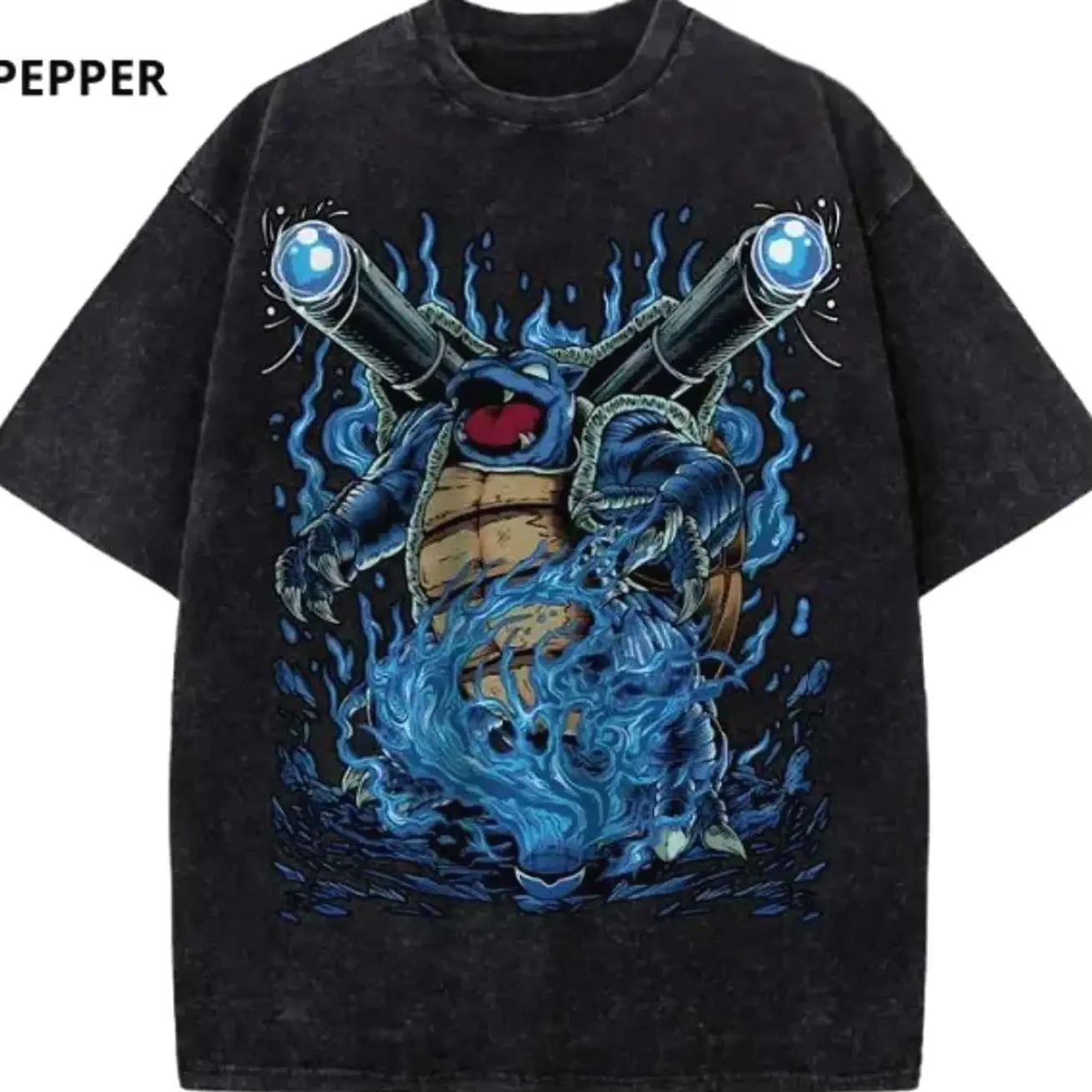 Blastoise Shirt, Anime Shirt, Graphic T-Shirt- Unisex Menswear & Womenswear - Streetwear Tops - Casual Cotton Crewneck Shortsleeve Tshirt XKQ ZQA