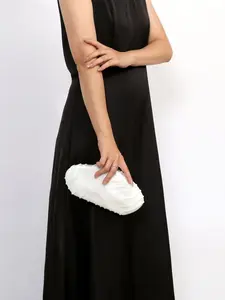 Fashionable Metal Handbag, Embossed Design Evening Clutch, Elegant Chain Shoulder Bag, Perfect for Parties, Stylish and Unique